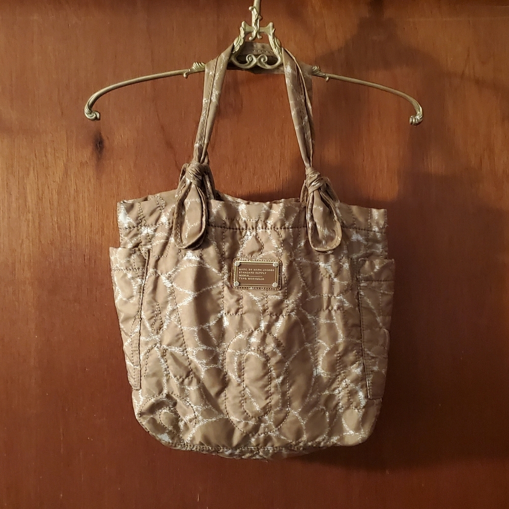 Marc by Marc Jacobs tan quilted floral tote bag
